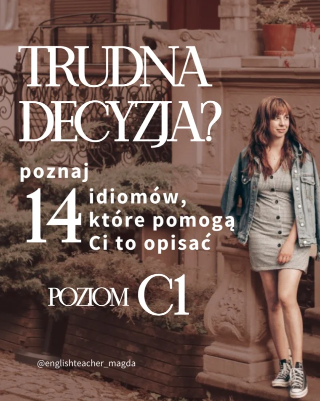 [ZAPISZ TEN POST]

Decisions, decisions... czasem są ważne, czasem spontaniczne, czasem odwlekasz je w nieskończoność. Ale jeśli chcesz mówić o nich po angielsku w sposób naprawdę zaawansowany - przydadzą Ci się te idiomy.

Daj znać, które już znasz, a które będą Twoimi nowymi ulubieńcami 🫶🏻

#angielski #językangielski #naukaangielskiego