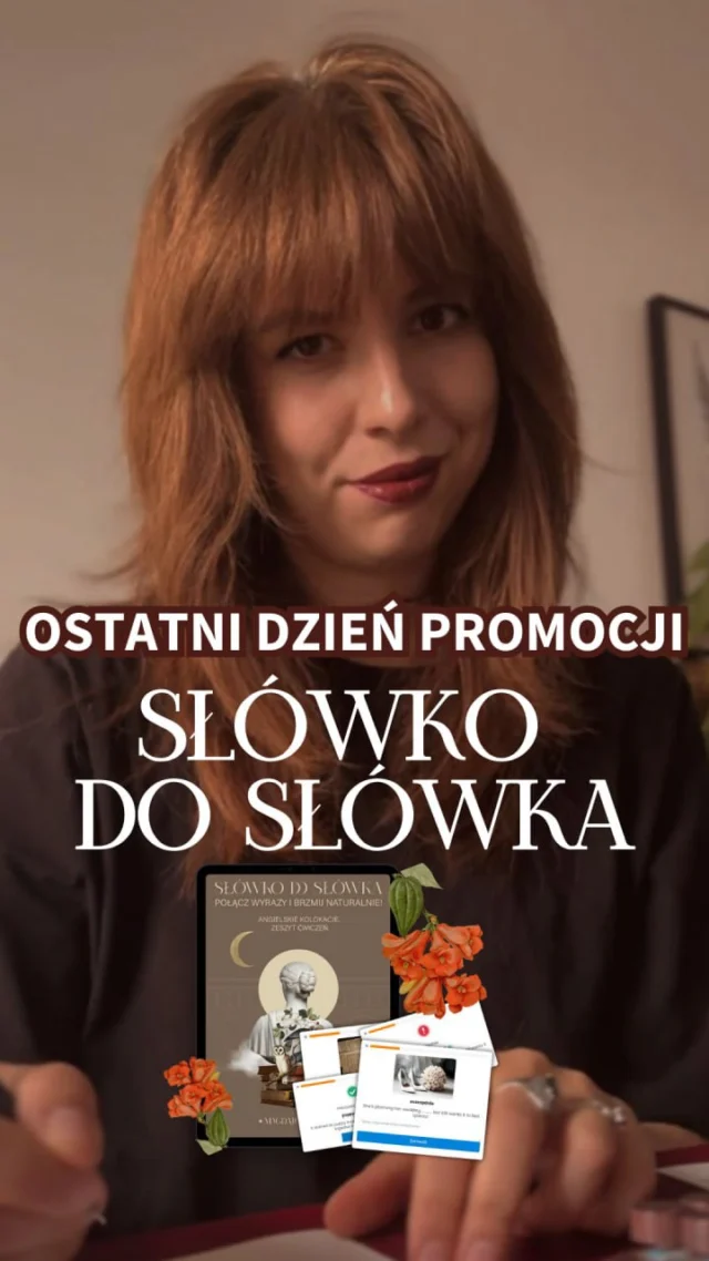 Będziesz żałować jutro, jeśli dziś nie skorzystasz! 💔

Bo tak - to ostatni dzień promocji na zestaw, który może odmienić Twój angielski:
📔 Słówko do Słówka + 🎁 nowiutki kurs fiszkowy
Tylko do północy: 79 zł. Potem… będzie drożej 🕰💸

Jeśli:
☁️ Twój angielski jest niby poprawny, ale brzmi dziwnie
☁️ zdarza Ci się tworzyć nieistniejące wyrażenia, np. “mental peace” zamiast “peace of mind” (ups)
☁️ masz dość uczenia się słówek z listy i tłumaczenia w głowie
☁️ chcesz mówić płynniej - odruchowo, naturalnie, z flow 🌊

…to nie odkładaj decyzji na później. 

Zostaw komentarz 🏃‍♀️LECĘ🏃‍♀️ a podeślę Ci link zanim zegar wybije 00:00 ⏰
Potem cena idzie w górę. A Twój angielski? Pozostanie taki sam lub poszybuje w górę.

Wybór należy do Ciebie 💬✨

[marka własna]

#angielski #naukaangielskiego #językangielski