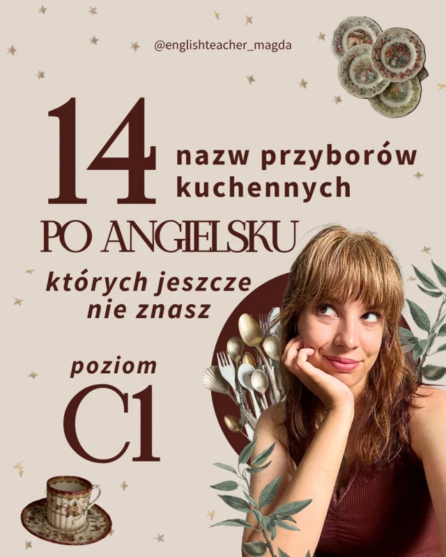 Kto uwielbia gotowanie? 🥘👩‍🍳

Na pewno nie ja! 🤪 Dlatego przygotowując ten post sporo się nauczyłam również po polsku. Ale miałam swego czasu epizod gotowania i pieczenia z przepisów anglojęzycznych i to zdecydowanie ciekawy sposób na naukę. Jeśli też chcesz spróbować, to takie słownictwo może Ci się przydać. Skorzysta też każdy kto lubi programy kulinarne lub po prostu będzie chciał się dogadać w „sytuacji kuchennej” po angielsku.

Enjoy! 🤎

Daj mi koniecznie znać, które słówko Cię zaskoczyło!

#słownictwo #słówkaangielskie #angielski #językangielski #naukaangielskiego